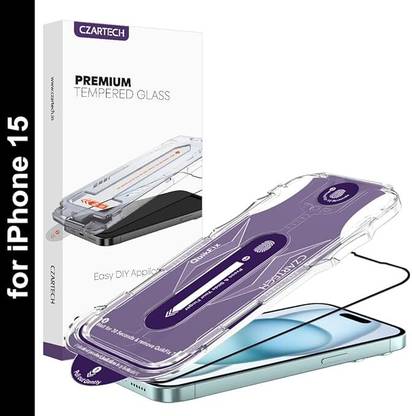 CZARTECH Tempered Glass Guard for Apple iPhone 15
