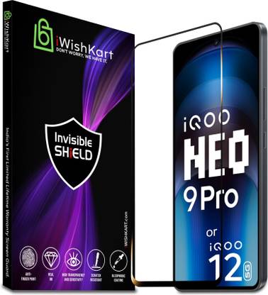 iWishKart Tempered Glass Guard for IQOO 12, Neo 9 Pro 5G, iqoo12 / neo9pro / iq 12 / no9pro, Military grade Edge to Edge gorilla glass