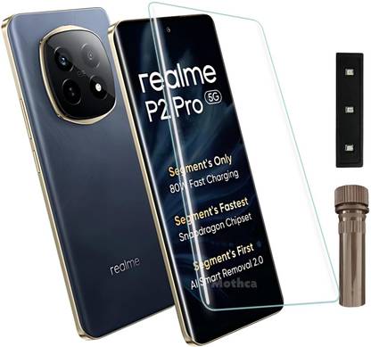 Global Mart Tempered Glass Guard for Realme P2 Pro 5G| 9H Hardness | Full Edge-to-Edge Coverage | Ultra HD Clarity | UV Adhesive & Easy Installation (Pack of 1)