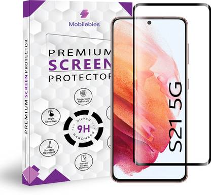 Mobliebies Tempered Glass Guard for Samsung Galaxy S21 5G Full Glue Curved Screen Protector - ( Non-UV Glass )