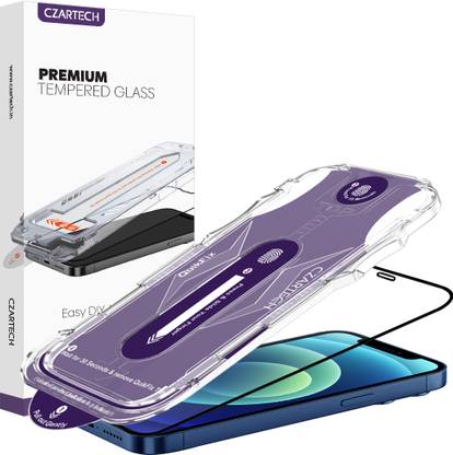 CZARTECH Tempered Glass Guard for Apple iPhone 12, Apple iPhone 12 pro