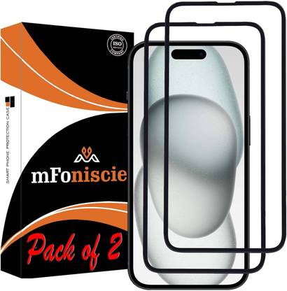 mFoniscie Tempered Glass Guard for iPhone 15, Apple iPhone 15, Apple iPhone 15 Pro