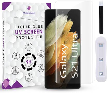 Mobilebies Tempered Glass Guard for Samsung S21 Ultra Advanced HD+ UV Tempered Glass Screen Protector