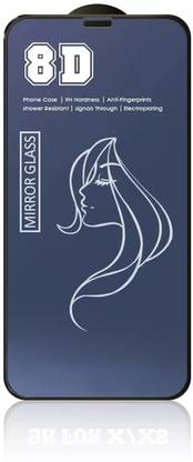 ONCRAVES Tempered Glass Guard for Apple iPhone X 8D Tempered Glass Color Mirror Screen Protector Edge-to-Edge Coverage.