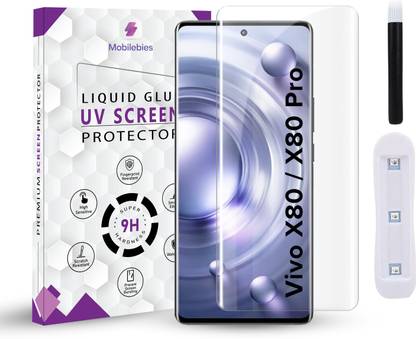 Mobilebies Tempered Glass Guard for Vivo X80, Vivo X80 Pro Advanced HD+ UV Tempered Glass Screen Protector