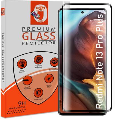 STP FEEL Tempered Glass Guard for Redmi 13 Pro Plus Advanced Black Border Screen Protector Guard