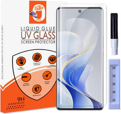 Maxboost Tempered Glass Guard for Realme GT 6T 5G, Realme GT 6 UV Advanced Curved Screen Protector Guard with Easy Installation Kit