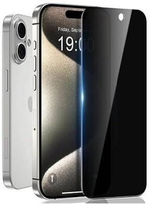 Girind Tempered Glass Guard for iPhone 16 Plus, Privacy Screen Protector Tempered Glass, Anti-Spy, Fingerprint unlocking, Full coverage, Accessories, Case Friendly, Easy Installation