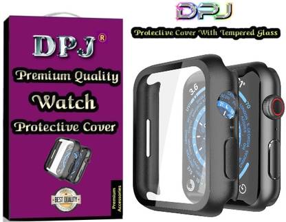 DPJ Tempered Glass Guard for Compatible with Apple Watch Series 2 (42mm), Case with Built-in,Tempered Glass Screen Protector, Ultra-Thin HD Bumper Protective Cover, Full Coverage (Black)(Watch not included)