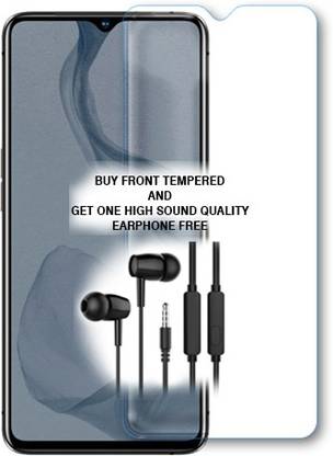 सोमटोन Tempered Glass रियलमी X2 प्रो फ्रंट टेम्पर्ड ग्लास बाय एंड गेट वन हाई साउंड क्वालिटी इयरफोन फ्री के लिए