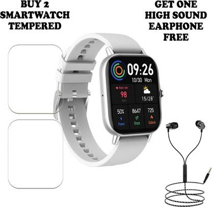 SOMTONE Tempered Glass Guard for DT94 Smartwatch BUY PACK 2 AND GET ONE EARPHONE FREE