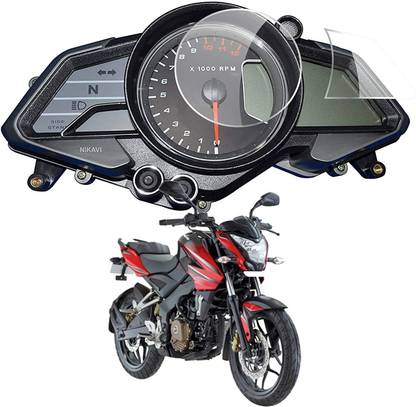 OBEROI'S TRADERS Tempered Glass Guard for Pulsar NS 200 / RS 200 Bike Speedo Meter Display Screen Guard Tempered Anti Scratch Protector