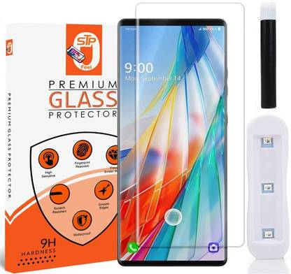 STP FEEL Tempered Glass Guard for LG Wing Premium Full Protection UV Premium UV Coated Glass With Installation Kit