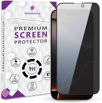 Mobilebies Tempered Glass Guard for iPhone 16 Pro Max Privacy Screen Protector Guard with Easy Installation Kit