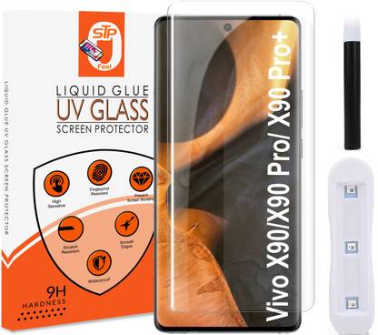 STP FEEL Tempered Glass Guard for Vivo X90 Pro (6.78 Inch) Advanced Border Less UV Screen Protector Guard