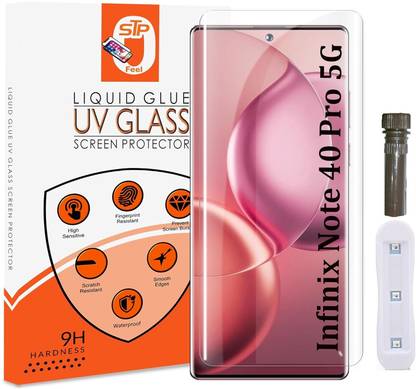Maxboost Tempered Glass Guard for Infinix Note 40 Pro UV Advanced Curved Screen Protector Guard with Easy Installation Kit