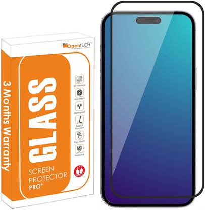 OpenTech Tempered Glass Guard for iPhone 15 with Edge to Edge Coverage and Easy Installation kit with 3 Months warranty
