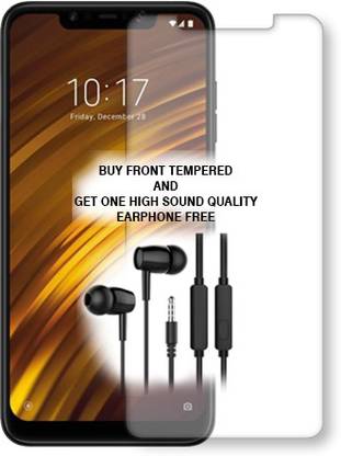 SOMTONE Tempered Glass Guard for Mi POCO F1 FRONT TEMPERED GLASS BUY AND GET ONE HIGH SOUND QUALITY EARPHONE FREE