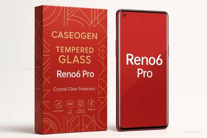 CASEOGEN Tempered Glass Guard for Oppo Reno 6 Pro 5G Tempered Glass Screen Protector for Mobile – 9H Hardness, Anti-Fingerprint, Easy Installation, Full Coverage, Scratch Resistant
