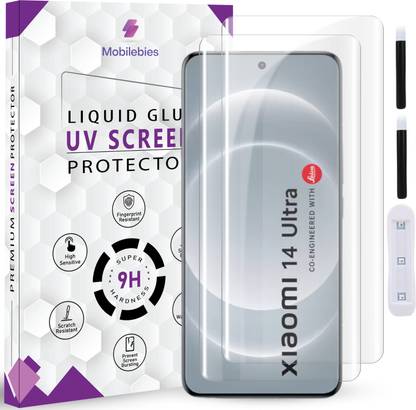 Mobilebies Tempered Glass Guard for Xiaomi 14 Ultra Premium HD+ UV Glass with Installation Kit