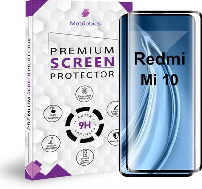 Mobilebies Tempered Glass Guard for Xiaomi Mi 10 5G 5G Full Glue Curved Screen Protector - ( Non-UV Glass )