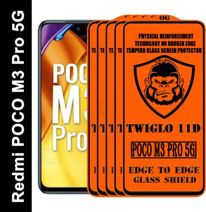 ट्विग्लो एज टू एज टेम्पर्ड ग्लास REDMI POCO M3 PRO 5G के लिए