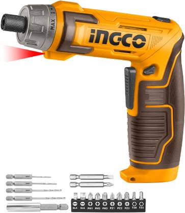 INGCO Cordless Screwdriver 8V Type-C Charging Port, with Charger, Screwdriver Bits, Plastic Box, Drywall Screw Gun
