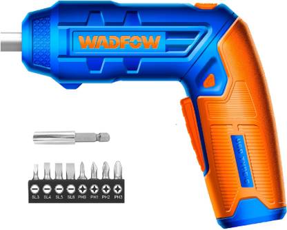 Wadfow Cordless Screwdriver 4V, 240rpm 4Nm with Two Positions Adjustable Handle, Collated Screw Gun