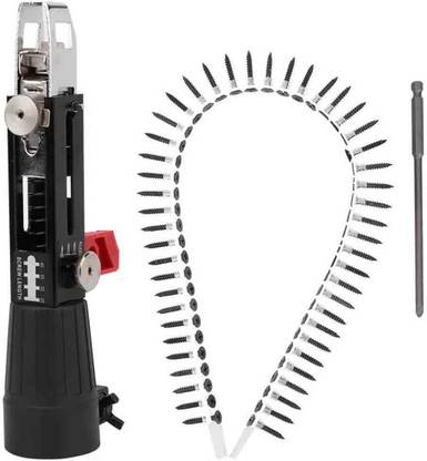 AS TOOL CENTER Chain Nail Gun Adapter Adjustable Screw Length and Depth Easy to Use Woodworking Automatic Chain Nail Gun Drywall Screw Gun