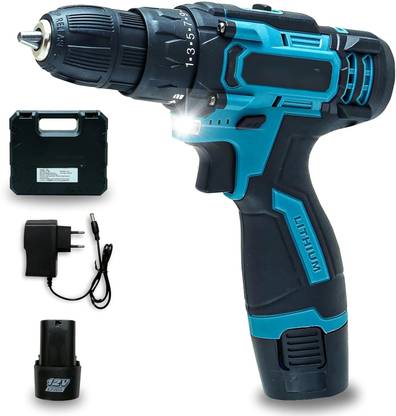 XDLB XDLB_950j Wireless screwdriver drill machine 10mm keyless chuck with two speed reverse forward variable speed 25 torque setting wireless 12v screw gun for multipurpose use - Color as per availability 12V Cordless Screwdriver and Drill Machine|1350RPM, Reversible Switch Collated Screw Gun