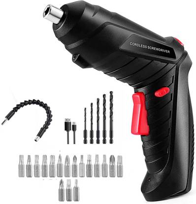 CORDLESS Mini Screw Machine 3.6v Rechargable With FREE 18 nos screw bits, 5 nos drill bits, Flexiable driver, adaptor (2 in 1 convertable body) Collated Screw Gun