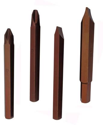 High Q 4PCS MAGNETIC IMPACT DRIVER SINGLE SIDED BITS OF SIZES +PH2 ,+PH3, SL8 AND SL10 LONG MAGNETIC IMPACT SCREWDRIVER BITS Screwdriver Bit Set