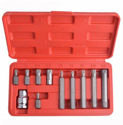 Digital Craft CR-V 11pcs 12 Point Spline Bit Set Screwdriver Bit Sets Screwdriver Bit Set