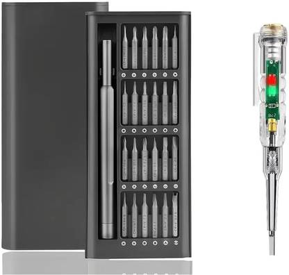 GARIHC ENTERPRISE 24 in 1 Precision Magnetic Micro Screwdriver Set with Case Electrical Tester Pen Standard Screwdriver Set