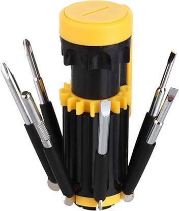 Shadow Fax 8 in 1 Screwdriver with Flashlight, Multi Portable Screwdrivers Tools Set Long Handle Screwdriver Set