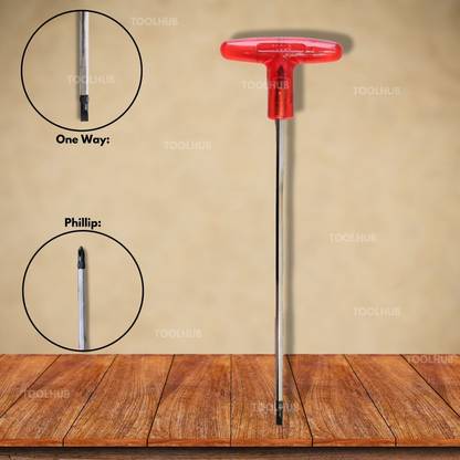 Toolhub High Quality 10 Inch T-Handle Double Sided Standard Screwdriverÿÿ(Pack of 1)