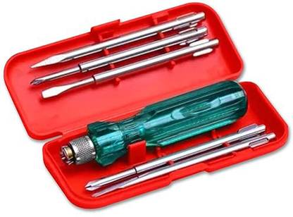 Atrocitus ATC 2072 Screwdriver 5in1 with Inbuilt Tester with Plastic Case Combination Screwdriver Set