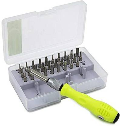 PUHBRHY 32 in 1 Mini Screwdriver Bits Set with Magnetic Flexible Extension Rod Standard Screwdriver Set