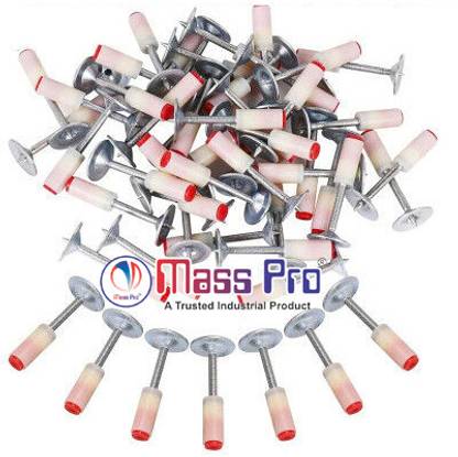 Mass Pro Nails For Manual Steel Nail Gun, 50Pcs Round Nails Wall Fastening Tool Standard Screwdriver