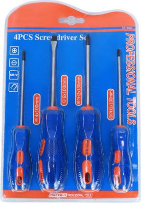 NFI essentials 5 pcs. Professional Multipurpose Screwdriver Includes 2 Slotted & 2 Phillips Tip Combination Screwdriver Set
