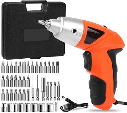 BAWALY Electric Cordless Screwdriver with Bits Holder with LED Light Impact Screwdriver Set