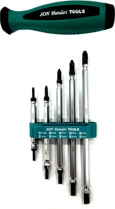 Jon Bhandari Tools 5 in 1 Screwdriver Set Flat (minus) & Phillips (star) Combination Screwdriver Set