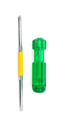 PERFECT TECH 2in1 Reversible Green Handle 6Inch Combination Screwdriver