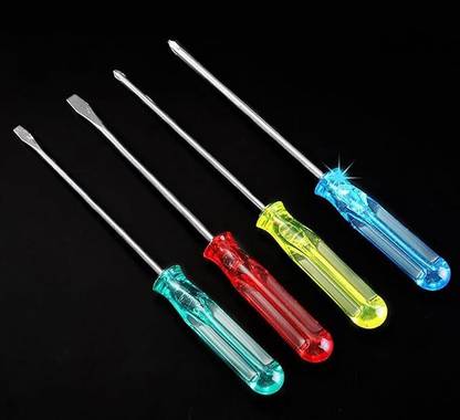 crewla Multicolor Screwdriver Set - 4 In 1 Tool Kit Long Handle Screwdriver Set