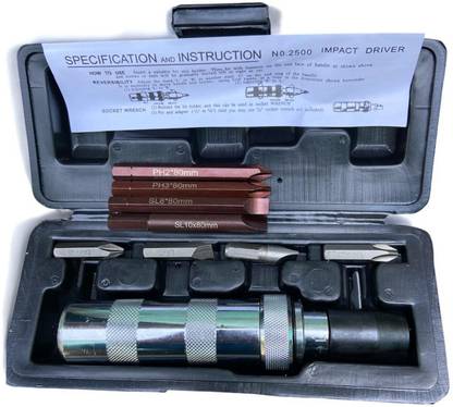 Gadariya King 9 Pcs Impact Screwdriver Set Multi-Purpose Chrome Vanadium Steel Portable Impact Screwdriver Set