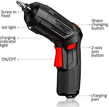 Delavala Electric Screwdriver 47 in 1 Rotatable Cordless Screwdriver Drill with Built-in LED Rechargeable Cordless Power Drill Screw Driver Kit Standard Screwdriver Set