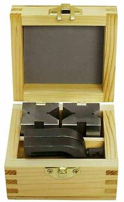 illuminate Tools Precision Engineers Vee Blocks Clamp Set - V Block Matched Pair Wooden Box Impact Screwdriver