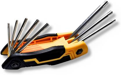 ZIODIC 8-Piece Folding Torx Key Set with Tempered Alloy Steel Construction Combination Screwdriver Set