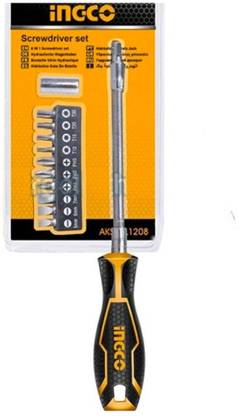 INGCO AKSDFL1208 Long Handle Screwdriver Set