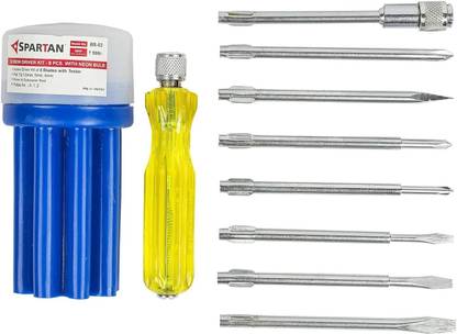 Spartan BS-02 8-Pieces Kit (Multicolour) Combination Screwdriver Set
